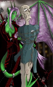 Rating: Safe Score: 0 Tags: accessory animal_humanoid anthro bdsm bondage bottomwear bound breasts cleavage clothed clothing demon digital_media_(artwork) duo e621 female front_view furgonomics green_body hair human humanoid insane jewelry male mammal membrane_(anatomy) membranous_wings monk_wolf pink_hair portrait red_bottomwear red_clothing red_topwear restraints scalie scalie_humanoid scientific_experiment straitjacket tail tail_accessory tail_jewelry three-quarter_portrait topwear wings User: bunchy7s