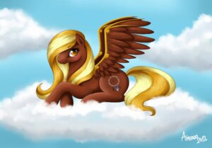 Rating: Safe Score: 0 Tags: amenoo blonde_hair blush brown_body cloud crossgender e621 equid equine feathered_wings feathers female hair hasbro mammal my_little_pony mythological_creature mythological_equine mythology outside pegasus quadruped sky skyscape solo sweetdreams tail wings yellow_eyes User: bunchy7s