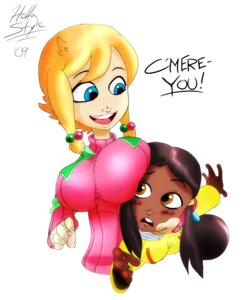 Rating: Explicit Score: 0 Tags: 2girls blonde_hair blue_eyes brown_eyes brown_hair cathy_(monster_buster_club) dark-skinned_female dark_skin female hellahellastyle human monster_buster_club multiple_females multiple_girls rule34 sam_(monster_buster_club) User: bunchy7s