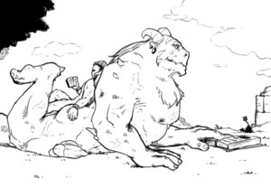 Rating: Explicit Score: 0 Tags: biceps blooper_(artist) book duo e621 flaccid genitals human male mammal monochrome monster muscular penis reading User: bunchy7s