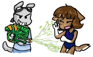 Rating: Safe Score: 0 Tags: anthro bittersweet_candy_bowl canid canine canis child clothed clothing domestic_cat domestic_dog duo e621 felid feline felis female grin justin_(bcb) laugh male mammal molly_(bcb) one-piece_swimsuit oozinator playing school_swimsuit simple_background smile super_soaker swimwear taeshi_(artist) tail toy toy_gun ustream water water_gun wet white_background young young_anthro User: bunchy7s