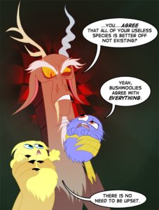 Rating: Safe Score: 0 Tags: angry bushwoolies chimera dialogue discord_(mlp) draconequus e621 english_text friendship_is_magic group hasbro humor male my_little_pony peachiekeenie text User: bunchy7s Rating: Safe Score: 0 Tags: angry bushwoolies chimera dialogue discord_(mlp) draconequus e621 english_text friendship_is_magic group hasbro humor male my_little_pony peachiekeenie text User: bunchy7s