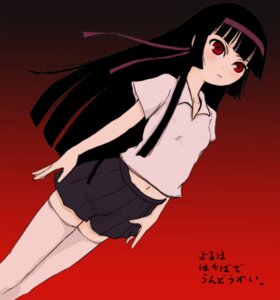 Rating: Explicit Score: 0 Tags: black_hair blunt_bangs dutch_angle enma_ai female gym_uniform hime_cut jigoku_shoujo long_hair red_eyes ribbon rule34 skirt solo thighhighs User: bunchy7s