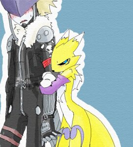 Rating: Safe Score: 0 Tags: aliasing anthro bandai_namco beelzemon black_nose black_sclera blue_eyes blush canid canine clothed clothing digimon digimon_(species) digital_media_(artwork) duo e621 facial_markings female fur gloves handwear head_markings hug jacket male mammal markings oekaki renamon takao-hikari topwear white_body white_fur yellow_body yellow_fur User: bunchy7s