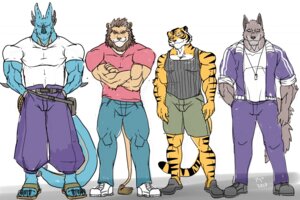Rating: Safe Score: 0 Tags: 2013 abs anthro athletic belt biceps big_muscles black_body black_fur black_nose blue_body blue_scales bottomwear brown_body brown_fur brown_hair canid canine canis claws clothed clothing coach crossed_arms dragon e621 fangs felid footwear front_view fur grin group hair hentist hideo_katashi horn jacket lion looking_at_viewer male mammal mane markings muscular muscular_male mythological_creature mythological_scalie mythology orange_body orange_fur pantherine pants pecs pink_nose pose reptile ryuga_takagi sandals scales scalie shirt shishimaru_genjurou shoes shorts smile standing stripes tail tank_top teeth tiger topwear toragami_gaou whistle_(object) whistle_around_neck white_body white_fur wolf User: bunchy7s