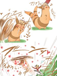 Rating: Safe Score: 0 Tags: 3:4 blue_eyes blush duo e621 ethan_(pokemon) female fluffy furret generation_2_pokemon gokiburosu heart_symbol helicopter_tail human humor japanese_text long_tail love mammal mustelid nintendo petting pokemon pokemon_(species) tail tail_motion tailwag text User: bunchy7s