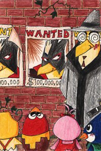 Rating: Safe Score: 0 Tags: anthro avian beak bird blush brick brick_background cape clothing colored_pencil_(artwork) condor_(character) currency_symbol dollar_sign e621 female group inspector_guriguri kyoro_chan kyoro_chan_(series) low_res male mikken mixed_media morinaga_and_company pachikuri pen_(artwork) poster symbol toony traditional_media_(artwork) unknown_artist wanted_poster User: bunchy7s