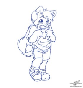 Rating: Safe Score: 0 Tags: 4_fingers anthro backpack biped blue_and_white bottomwear canid canine canis clothed clothing dipstick_ears dipstick_tail domestic_dog e621 ear_markings fingers footwear fully_clothed fur hair husky legwear male mammal markings monochrome multicolored_ears multicolored_tail nordic_sled_dog shirt shoes short_hair shorts simple_background sketch smile socks solo spitz standing t-shirt tail tail_markings toony topwear white_background wolfblade young young_anthro young_male User: bunchy7s
