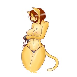Rating: Questionable Score: 0 Tags: 1:1 340m/sec anthro areola big_breasts bikini biped breast_rest breasts brown_hair clothed clothing e621 felid female fur green_eyes hair holding_breast long_hair mammal navel nipples pinup pose seductive simple_background skimpy solo standing supporting_breasts swimwear tail thick_thighs topless two-piece_swimsuit underwear undressing white_background wide_hips User: bunchy7s