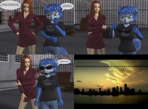 Rating: Safe Score: 0 Tags: 3d_(artwork) anthro blue_body blue_fur blue_hair canid canine charleyfox_(modeler) city cityscape clothed clothing comic csi:_miami daymond42 dialogue digital_media_(artwork) duo e621 english_text eyewear female fox fur hair hi_res human humor krystal_(charleyfox) krystal_(star_fox) mammal miyuna_(daymond42) nintendo pun shirt_logo star_fox sunglasses tail text white_body white_fur User: bunchy7s
