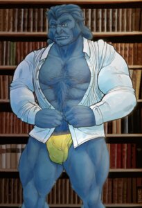 Rating: Questionable Score: 0 Tags: 2011 abs beard beast_(marvel) biceps big_muscles blue_body blue_eyes blue_fur blue_hair book briefs bulge chest_tuft clothed clothing e621 facial_hair fangs fur hair hairy howz library male marvel muscular muscular_male open_clothing open_shirt open_topwear partially_clothed pecs shirt solo teeth topwear tuft underwear undressing x-men User: bunchy7s