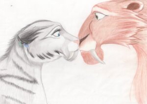 Rating: Safe Score: 0 Tags: absurd_res blue_eyes blue_sky_studios diego_(ice_age) duo e621 ear_piercing fangs felid female feral fur hi_res ice_age_(series) louise008 male mammal orange_body orange_fur piercing prehistoric_species saber-toothed_tiger sabertooth_(anatomy) shira_(ice_age) simple_background teeth white_background white_body white_fur User: bunchy7s