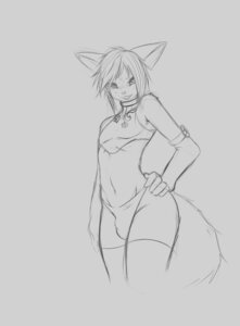 Rating: Questionable Score: 0 Tags: angelbreed anthro armband bulge clothing collar e621 felid femboy hand_on_hip looking_at_viewer male mammal monochrome navel portrait solo tail tamara_(zeion) thong three-quarter_portrait underwear wide_hips User: bunchy7s