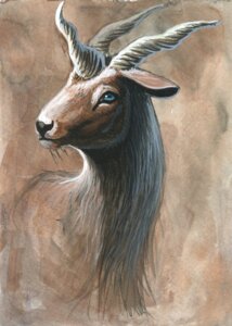 Rating: Safe Score: 0 Tags: 3_horns ambiguous_gender black_nose blue_eyes brown_body brown_fur brown_theme bust_portrait e621 ears_down feral fur hibbary horizontal_pupils horn light lighting looking_at_viewer mammal multi_horn painting_(artwork) pivoted_ears portrait pupils round_ears simple_background smile solo tan_background traditional_media_(artwork) twisted_horns unicorn_horn unknown_species User: bunchy7s