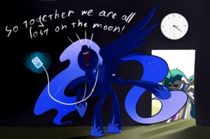 Rating: Safe Score: 0 Tags: 2013 apple_inc. clock cutie_mark dialogue duo e621 earbuds electronics english_text equid equine feathered_wings feathers female feral friendship_is_magic hair hasbro headphones hi_res horn ipod jewelry levitation lyrics magic mammal messy_hair multicolored_hair my_little_pony mythological_creature mythological_equine mythology necklace portable_music_player princess princess_celestia_(mlp) princess_luna_(mlp) quadruped royalty singing sparkles tail text underpable winged_unicorn wings woodentoaster User: bunchy7s