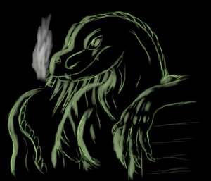 Rating: Safe Score: 0 Tags: ambiguous_gender anthro black_background e621 illse lizard looking_at_viewer reptile restricted_palette scalie simple_background solo teeth User: bunchy7s