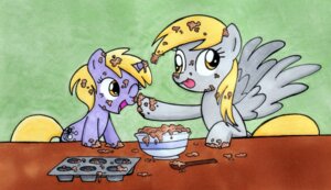 Rating: Safe Score: 0 Tags: baked_goods blonde_hair cutie_mark derp_eyes derpy_hooves_(mlp) dinky_hooves_(mlp) duo e621 equid equine feathered_wings feathers female feral food friendship_is_magic fur grey_body grey_feathers grey_fur hair hasbro hi_res horn mammal muffin my_little_pony mythological_creature mythological_equine mythology pegasus the_dark_lord_keisha unicorn wings yellow_eyes young young_feral User: bunchy7s