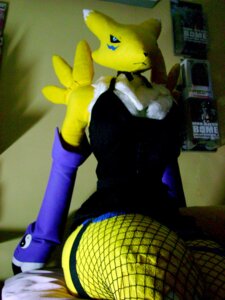 Rating: Questionable Score: 0 Tags: 3:4 anthro bandai_namco black_sclera canid canine clothing digimon digimon_(species) doll e621 female fishnet_clothing fur grandfathered_content mammal plushie raptorsr real renamon solo white_body white_fur yellow_body yellow_fur User: bunchy7s
