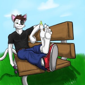 Rating: Safe Score: 0 Tags: 1:1 2013 5_toes anthro belt bench clothing duo e621 ealdian eyewear feet felid foot_focus fur green_eyes hair hindpaw humanoid_feet larger_male lazertooth male mammal micro on_bench park paws plantigrade sitting size_difference smaller_male sunglasses toes white_body white_fur User: bunchy7s