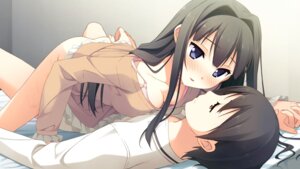 Rating: Explicit Score: 0 Tags: 1boy 1girls arm_support ass bed black_hair blue_eyes blush bottomless bra breasts casual cleavage collarbone cowgirl_position down_blouse error female frills game_cg hair_intakes hand_holding hand_on_ass highres holding_hands implied_sex kantoku lingerie long_hair male miyakuni_ichigo no_panties pink_bra rule34 straddle underwear your_diary User: bunchy7s