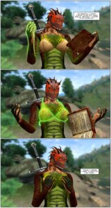 Rating: Questionable Score: 0 Tags: 3d_(artwork) anthro argonian belly bethesda_game_studios book bra breasts brown_body brown_scales cleavage clothed clothing cloud comic covering covering_breasts covering_self day digital_media_(artwork) e621 english_text female garry's_mod green_belly green_body green_scales hand_on_breast hi_res holding_object humanoid_hands magic melee_weapon microsoft multicolored_body multicolored_scales navel non-mammal_breasts nude oblivion open_mouth outside pink_tongue plant pupils reading red_body red_eyes red_scales reptile savira scales scalie sharp_teeth sky slim slit_pupils solo surprised sword teeth text the_elder_scrolls tongue tongue_out tree turtle-head underwear weapon User: bunchy7s