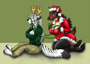 Rating: Safe Score: 0 Tags: 5_fingers anthro big_breasts blue_eyes bottomwear breasts canid canine canis cargo_pants christmas christmas_clothing christmas_headwear clothing deer duo e621 eye_contact fancymisslady felid female fingers hair hat headgear headwear holidays hooves hybrid legwear long_hair looking_at_another male mammal marsh_deer new_world_deer pantherine pants predator/prey santa_hat stockings sweater tail tiger topwear turning_the_tables wide_hips wolf zal_(zwerewolf) zuri_(zwerewolf) User: bunchy7s