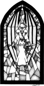 Rating: Safe Score: 0 Tags: 1995 bat classy clothed clothing e621 eyes_closed female formal greywolf hair ironclaw_(rpg) mammal melee_weapon monochrome simple_background solo stained_glass standing sword vintage weapon white_background User: bunchy7s