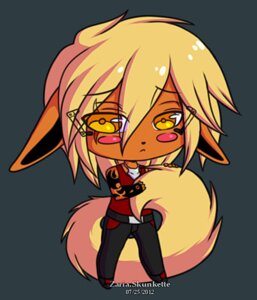 Rating: Safe Score: 0 Tags: anthro anthrofied blonde_hair chibi e621 eeveelution flareleon flareon generation_1_pokemon hair low_res male nintendo pokemon pokemon_(species) pokemorph solo tail zaria_skunkette_(artist) User: bunchy7s