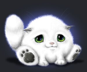 Rating: Safe Score: 0 Tags: ambiguous_gender chibi e621 feet felid fluffy fur gradient_background green_eyes grey_background hindpaw mammal newgrounds paws raised_tail renaenae simple_background solo tail white_body white_fur User: bunchy7s