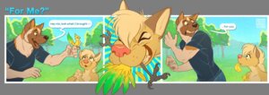 Rating: Safe Score: 0 Tags: 2013 alpha_channel anthro avian bird brown_eyes canid canine canis clothing comic dialogue domestic_dog e621 eating english_text feathers feet female grass keovi keovi_(character) kio_(keovi) male mammal outside plant sky talons text toes tree User: bunchy7s
