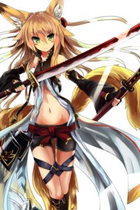 Rating: Safe Score: 0 Tags: animal_humanoid armor armwear blonde_hair boots bottomwear brown_hair canid canid_humanoid canine canine_humanoid clothing detached_sleeves dual_wielding e621 female fingerless_gloves footwear fox fox_humanoid fox_tail gloves green_eyes hair handwear hi_res holding_melee_weapon holding_object holding_sword holding_weapon humanoid konozawa long_hair looking_at_viewer mammal mammal_humanoid melee_weapon multi_tail navel shoes shorts simple_background solo spandex spandex_shorts sword tail tight_bottomwear tight_clothing tight_shorts weapon white_background User: bunchy7s