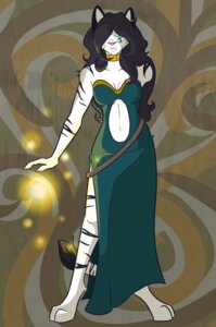 Rating: Safe Score: 0 Tags: abstract_background anthro barefoot belly_cutout bethesda_game_studios biped black_body black_fur black_hair blue_eyes breasts choker cleavage clothed clothing cutout dress e621 ear_piercing feet felid female front_view full-length_portrait fully_clothed fur glowing gold_(metal) gold_choker gold_jewelry gold_necklace green_clothing green_dress hair jewelry khajiit kynro long_hair magic magic_user mammal microsoft morrowind navel necklace paws piercing portrait side_slit side_slit_clothing side_slit_dress slim slit_dress solo standing strapless_clothing strapless_dress striped_body striped_fur stripes tail tail_tuft the_elder_scrolls tuft white_body white_fur User: bunchy7s