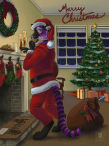 Rating: Safe Score: 0 Tags: 2009 adobe_photoshop_(artwork) anthro barefoot black_body black_fur christmas christmas_clothing christmas_decorations christmas_headwear christmas_lights christmas_star christmas_tree christmas_tree_topper clothed clothing cookie costume detailed_background digital_drawing_(artwork) digital_media_(artwork) digitigrade e621 eating english_text feet felid food fully_clothed fur gift grey_body grey_fur hat headgear headwear holiday_message holidays inside kacey male mammal milk night nukatiger pantherine plant purple_body purple_fur purple_stripes santa_claus santa_costume santa_hat shaded snow snowing solo standing striped_body striped_fur stripes surprised tail text tiger tree window User: bunchy7s