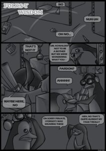 Rating: Safe Score: 0 Tags: 2010 adelie_penguin anthro avian bird brush-tailed_penguin comic dialogue digital_media_(artwork) dreamworks duo e621 english_text folks-y_wisdom greyscale inside kowalski_(madagascar) madagascar_(series) male monochrome penguin private_(madagascar) rico_(madagascar) text the_penguins_of_madagascar tsuyagami User: bunchy7s