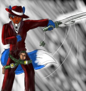 Rating: Safe Score: 0 Tags: accessory alternative_fashion anthro belt canid canine canis clothed clothing cog digital_media_(artwork) e621 fully_clothed furgonomics hat headgear headwear makarimorph male mammal melee_weapon mobster necktie outside pouches raining solo steampunk suit sword weapon wolf User: bunchy7s