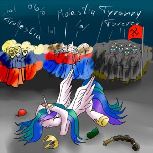Rating: Safe Score: 0 Tags: 1:1 abuse crown e621 equid equine eyes_closed feathered_wings feathers female feral flag friendship_is_magic group hair hasbro headgear horn mammal meme multicolored_hair my_little_pony mythological_creature mythological_equine mythology nazi princess_celestia_(mlp) quadruped sauwastika simple_background snus-kun swastika tail tiara toony trollface whip white_body white_feathers winged_unicorn wings User: bunchy7s