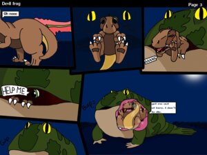 Rating: Questionable Score: 0 Tags: ambiguous_gender amphibian comic cutaway death dinosaur dromaeosaurid duo e621 english_text feral frog head_in_mouth mistydash prehensile_tongue prehistoric_species reptile saurischian scalie scared soft_vore tail tail_first text theropod tongue velociraptor vore User: bunchy7s