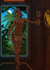 Rating: Safe Score: 0 Tags: aleone anthro bodypaint bottomwear canid canine canis clothing e621 facial_paint forest jackal jewelry jungle loincloth male mammal piercing plant solo tree tribal zyle User: bunchy7s