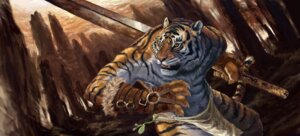 Rating: Safe Score: 0 Tags: abs action_pose anthro armor biceps biped black_body black_fur bottomwear cheetahpaws claws clothed clothing detailed detailed_background e621 fangs felid fighting_pose fingerless_gloves fur gloves hand_behind_back handwear holding_melee_weapon holding_object holding_sword holding_weapon loincloth looking_away male mammal markings melee_weapon multicolored_body multicolored_fur muscular muscular_anthro muscular_male open_mouth orange_body orange_eyes orange_fur outside pantherine pecs pink_nose pose solo standing stripes sword teeth tiger tongue topless warrior weapon whiskers white_body white_fur User: bunchy7s