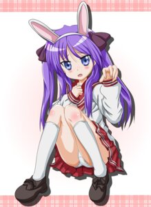 Rating: Questionable Score: 0 Tags: blush bottomwear clothing e621 fake_ears fake_rabbit_ears female hair hi_res human kagami_hiiragi looking_at_viewer lucky_star mammal open_mouth panties panty_shot purple_hair school_uniform skirt solo takumi_(takuminya) tongue underwear uniform User: bunchy7s
