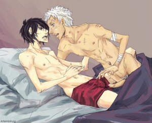 Rating: Explicit Score: 0 Tags: 2boys bandage black_hair erection gay hibari_kyouya katekyo_hitman_reborn! male male/male male_only on_bed penis rule34 sasagawa_ryohei simple_background touching_penis white_hair yaoi User: bunchy7s