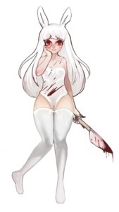 Rating: Questionable Score: 0 Tags: 2014 animal_humanoid blood bodily_fluids clothed clothing corset creepy e621 female hair hi_res humanoid knife lagomorph lagomorph_humanoid legwear leporid_humanoid lingerie long_hair looking_at_viewer mammal mammal_humanoid picorna rabbit_humanoid red_eyes satin_(character) simple_background smile solo standing stockings thigh_highs topwear white_background white_hair yandere User: bunchy7s