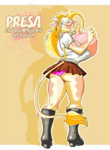 Rating: Questionable Score: 0 Tags: anthro big_breasts black_clothing black_footwear black_high_heeled_boots blonde_hair blonde_tail_tuft bottomwear bovid bovine breasts brown_bottomwear brown_clothing brown_skirt cattle clothed clothed_anthro clothed_female clothing colored digital_media_(artwork) e621 eyewear female footwear full-length_portrait glasses hair huge_breasts jaeh long_hair looking_at_viewer looking_back mammal panties pink_clothing pink_panties pink_underwear portrait presa_honeycur shaded shirt skirt solo tail topwear underwear white_clothing white_shirt white_topwear User: bunchy7s