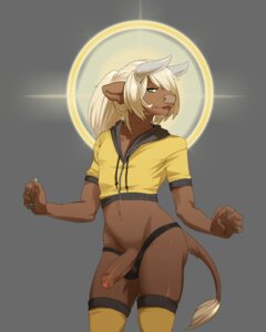 Rating: Explicit Score: 0 Tags: 4:5 anthro blonde_hair bovid bovine cattle clothing e621 erection femboy foreskin genitals green_eyes hair horn humanoid_genitalia humanoid_penis long_hair male mammal oushi partially_retracted_foreskin penis solo tatsumichi underwear white_hair User: bunchy7s