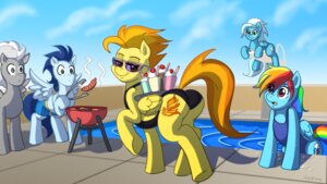 Rating: Questionable Score: 0 Tags: 16:9 2013 beverage blue_body blue_feathers blue_fur blush clothing e621 equid equine feathered_wings feathers female feral fleetfoot_(mlp) friendship_is_magic fur group hair hasbro hi_res mammal milkshake multicolored_hair my_little_pony mythological_creature mythological_equine mythology pegasus pluckyninja quadruped rainbow_dash_(mlp) rainbow_hair rapidfire_(mlp) soarin_(mlp) spitfire_(mlp) swimming_pool swimwear tail water widescreen wing_boner wings wonderbolts_(mlp) User: bunchy7s