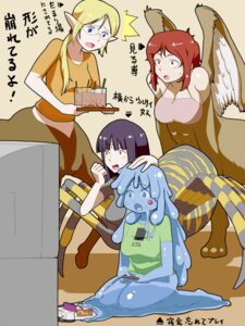 Rating: Questionable Score: 0 Tags: 3:4 arachnid arachnid_taur arthropod arthropod_taur avian big_breasts blonde_hair blue_hair blush breasts centaur cleavage clothed clothing e621 equid equid_taur european_mythology eyewear feathered_wings feathers felid female fuwakuyuu glasses goo_creature greek_mythology group hair humanoid humanoid_taur japanese_text mammal mammal_taur monster_girl_(genre) multi_eye mythological_creature mythological_sphinx mythology o_o red_hair slime spider spider_taur taur text translation_request wings User: bunchy7s