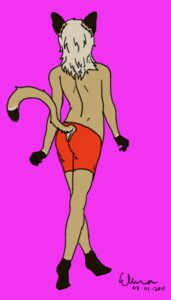 Rating: Questionable Score: 0 Tags: anthro biped boobytrapzap boxers_(clothing) clothed clothing cougar crossed_legs dipstick_tail e621 felid feline female fur gloves_(marking) hair leg_markings mammal markings multicolored_tail pink_background simple_background socks_(marking) solo standing tail tail_markings tan_body tan_fur topless underwear User: bunchy7s