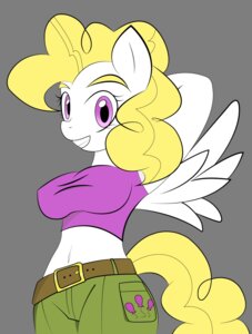Rating: Safe Score: 0 Tags: 2012 alpha_channel anthro anthrofied big_breasts blonde_hair breasts clothing colored cutie_mark e621 equid equine feathered_wings feathers female haiku_oezu hair hasbro hi_res long_hair looking_at_viewer mammal mlp_g1 my_little_pony my_little_pony_'n_friends mythological_creature mythological_equine mythology navel pegasus pre-g4 purple_eyes simple_background smile solo surprise_(pre-g4) tail transparent_background tumblr white_body white_feathers wings User: bunchy7s