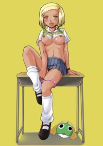 Rating: Questionable Score: 0 Tags: angol_mois breasts dark-skinned_female dark_skin female female_only footwear gyaru keroro_gunsou kogal loose_socks mk_(mod0) pleated_skirt rule34 school_uniform serafuku shirt_lift skirt socks solo sweater_vest User: bunchy7s