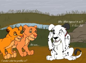 Rating: Safe Score: 0 Tags: canid canine canis dalmatian disney domestic_dog e621 felid feral grandfathered_content grass group lion male mammal nala_(the_lion_king) nude pantherine plant sienna_lothair tail the_lion_king unknown_artist what User: bunchy7s
